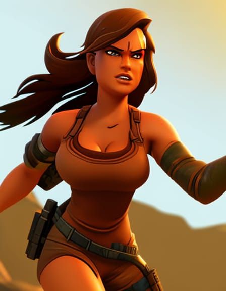 Voluptuous Tomb Raider in 3D Digital Art
