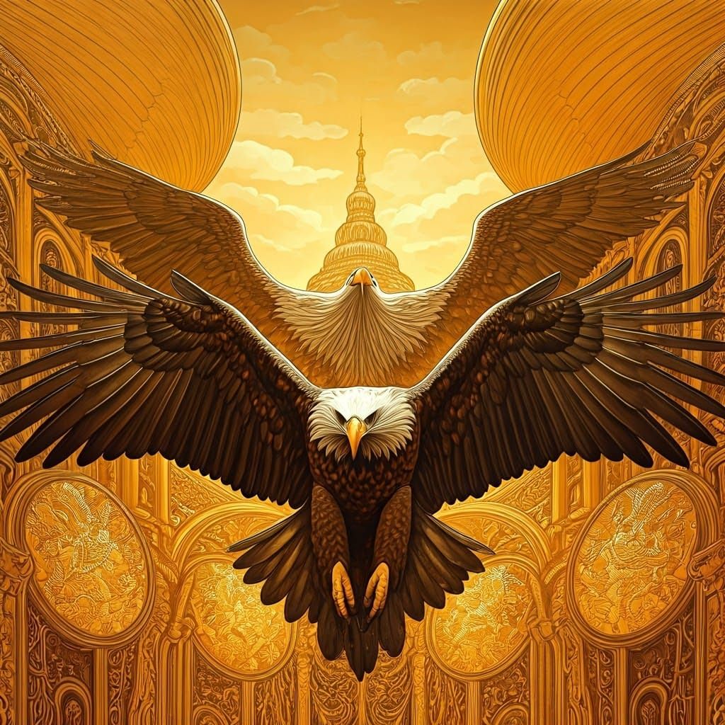 Eagles Soar Amidst Art Nouveau Splendor