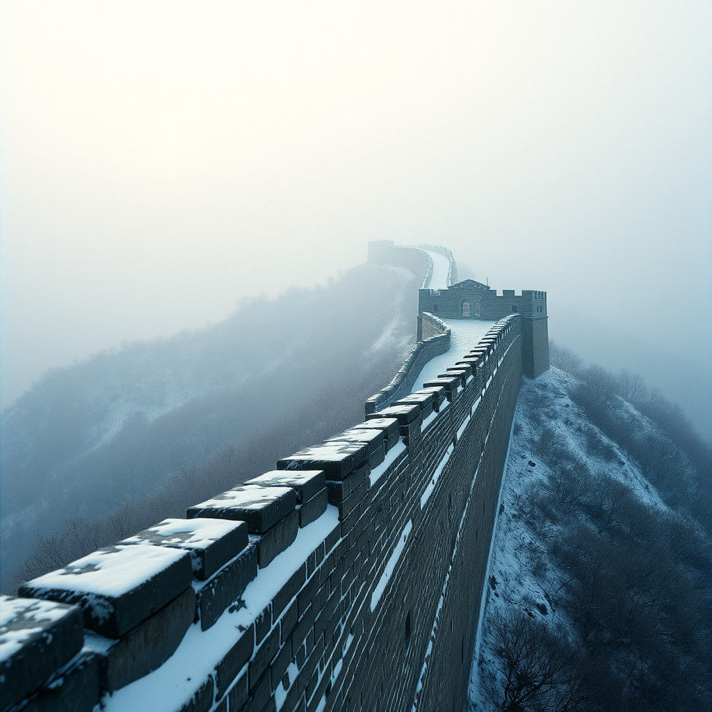 Great Wall of China in Winter: A Cinematic Masterpiece
