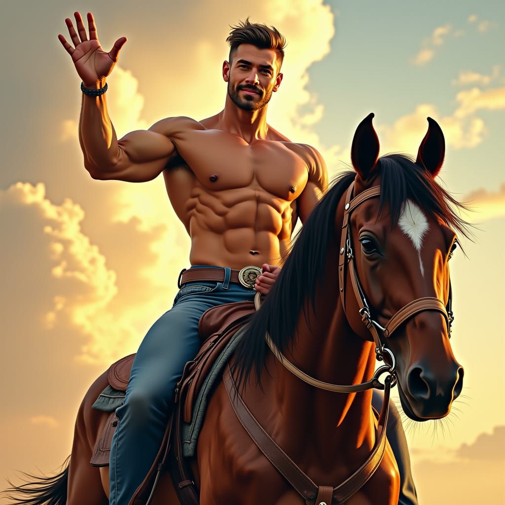 STUDY FOR A SHIRTLESS COWBOY - I