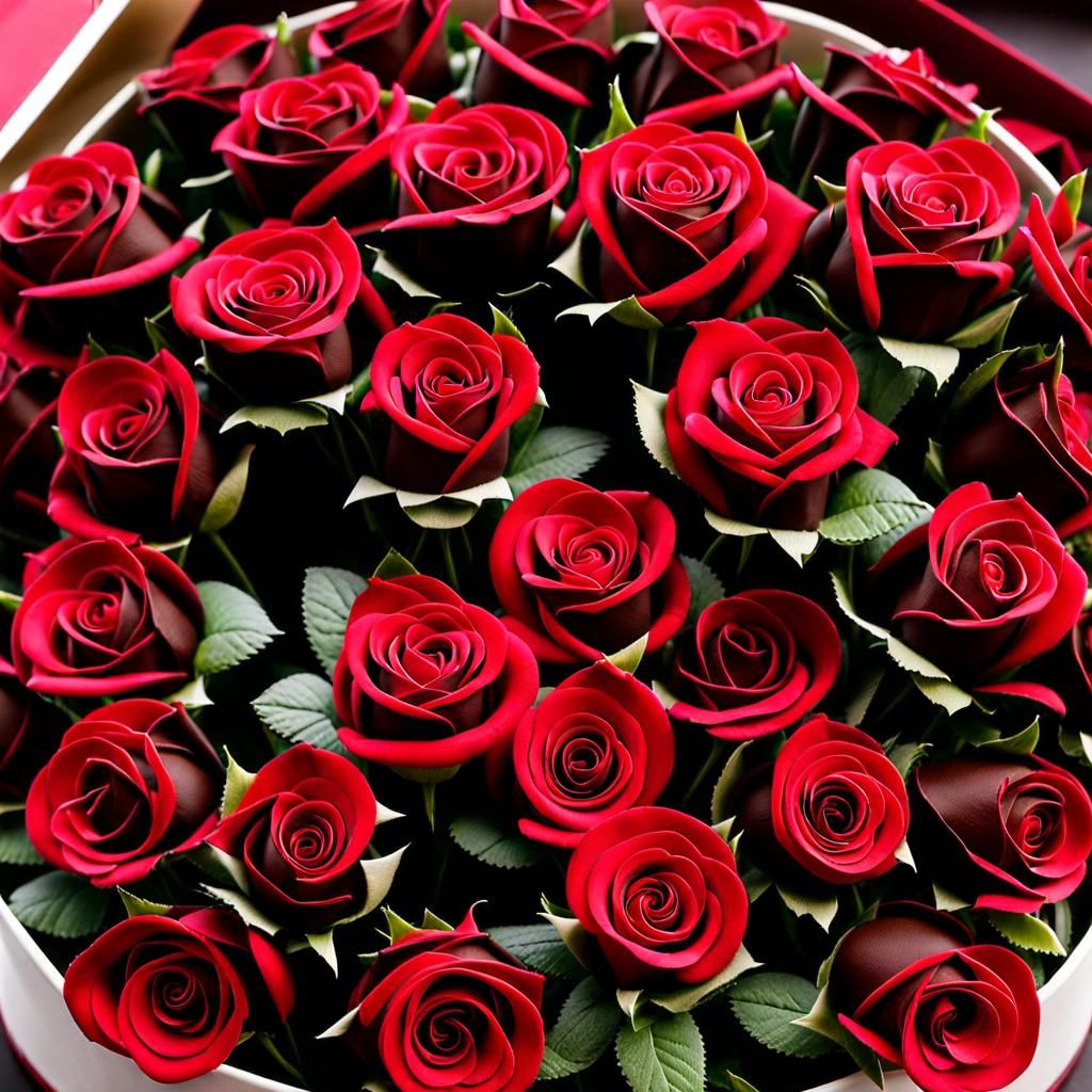 Red Roses and Chocolate Roses for Valentine's Day