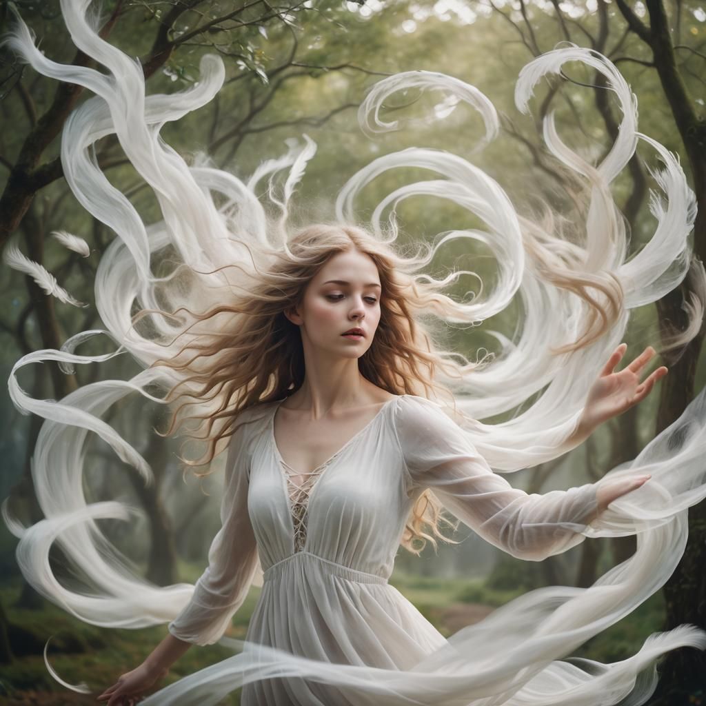 Ethereal Spirit Portrait in Dreamlike Romanticism Style