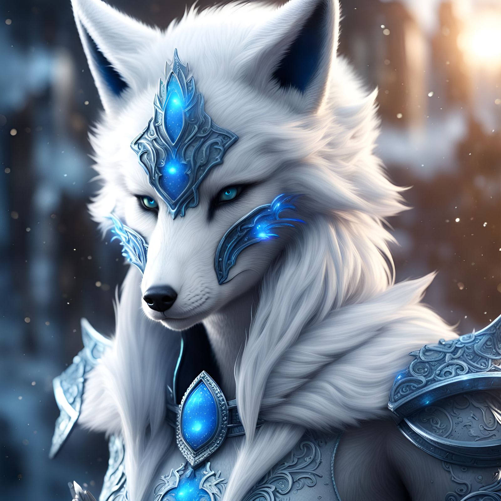 Ice Magic Fox Costume in Fantasy Art
