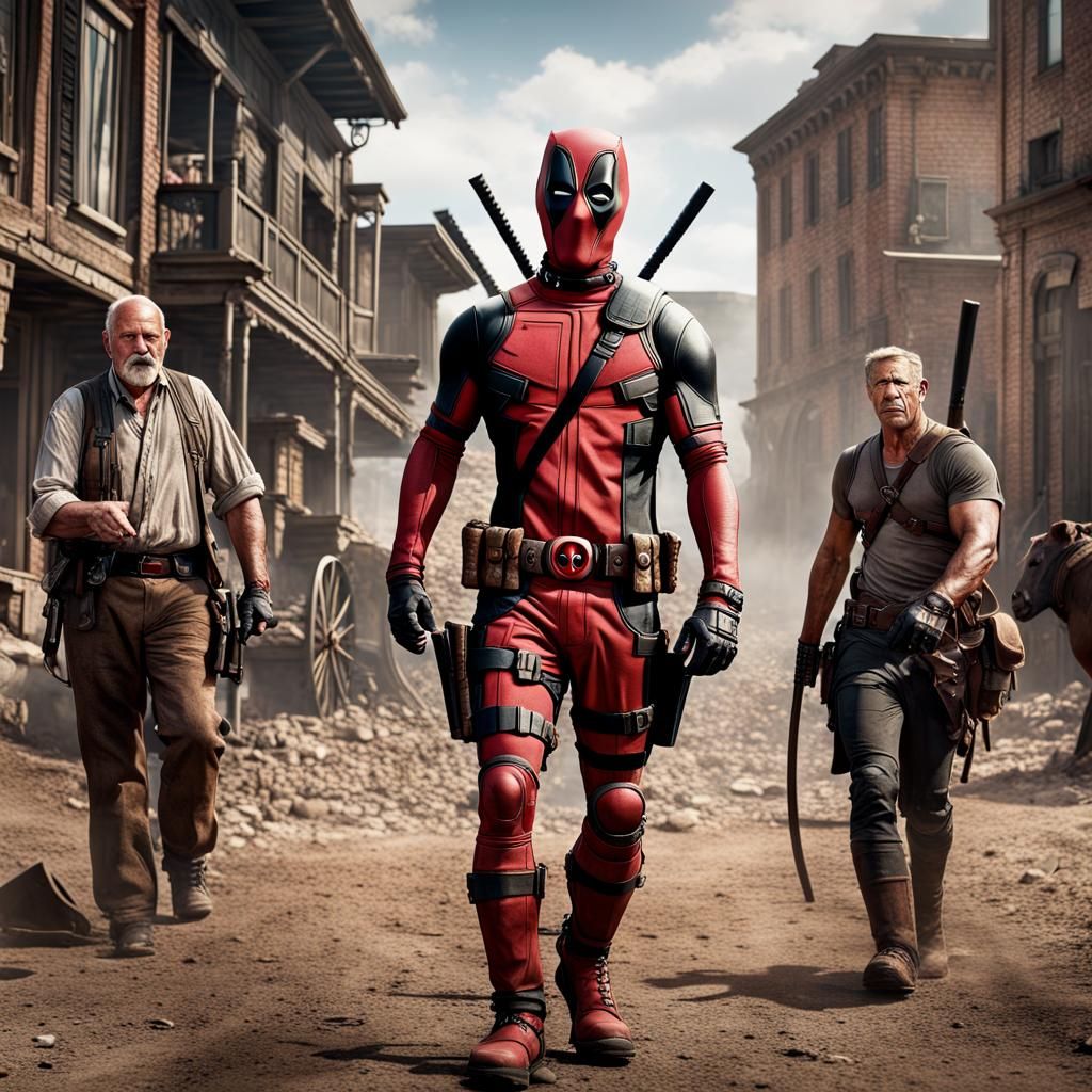 Deadpool as Magnificent Seven, Digital Matte Painting