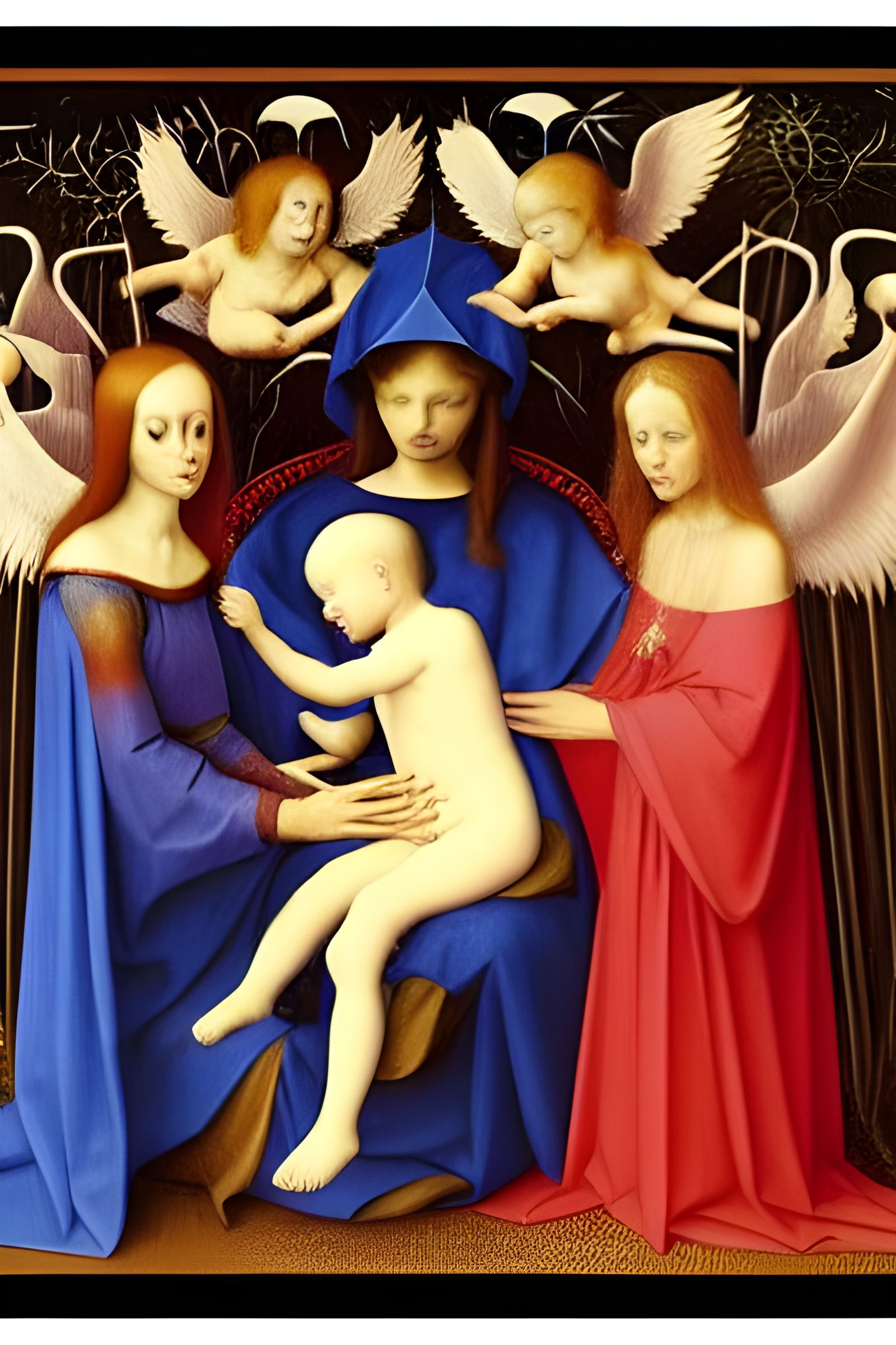 Pale Queen Mother and Child in Gothic Style