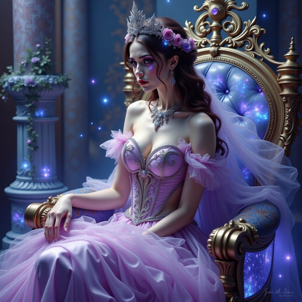 Princess Lachrymosa on Crystal Throne with Glitter Tears