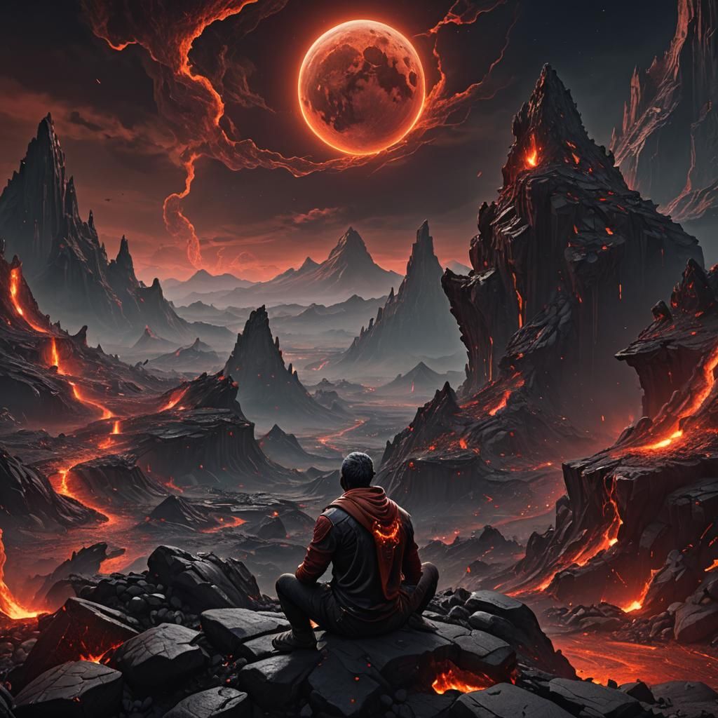 Obsidian Man Contemplates End of World