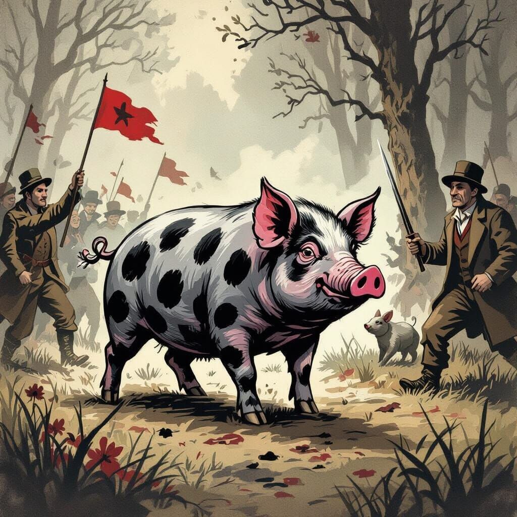 Rebellious Pig Leads Animal Uprising in Storybook Style