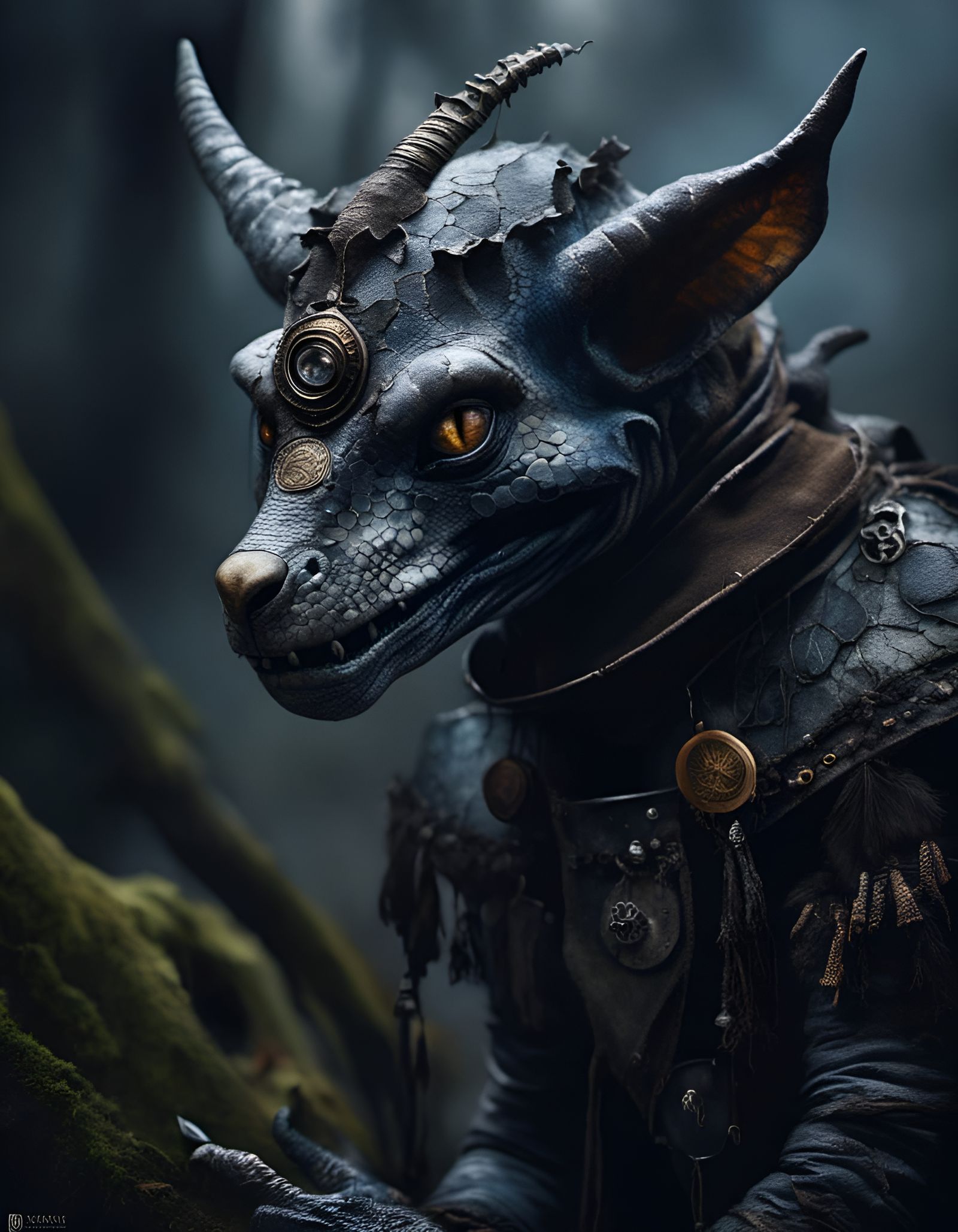 Sinister Kobold Shaman in Brian Froud Style