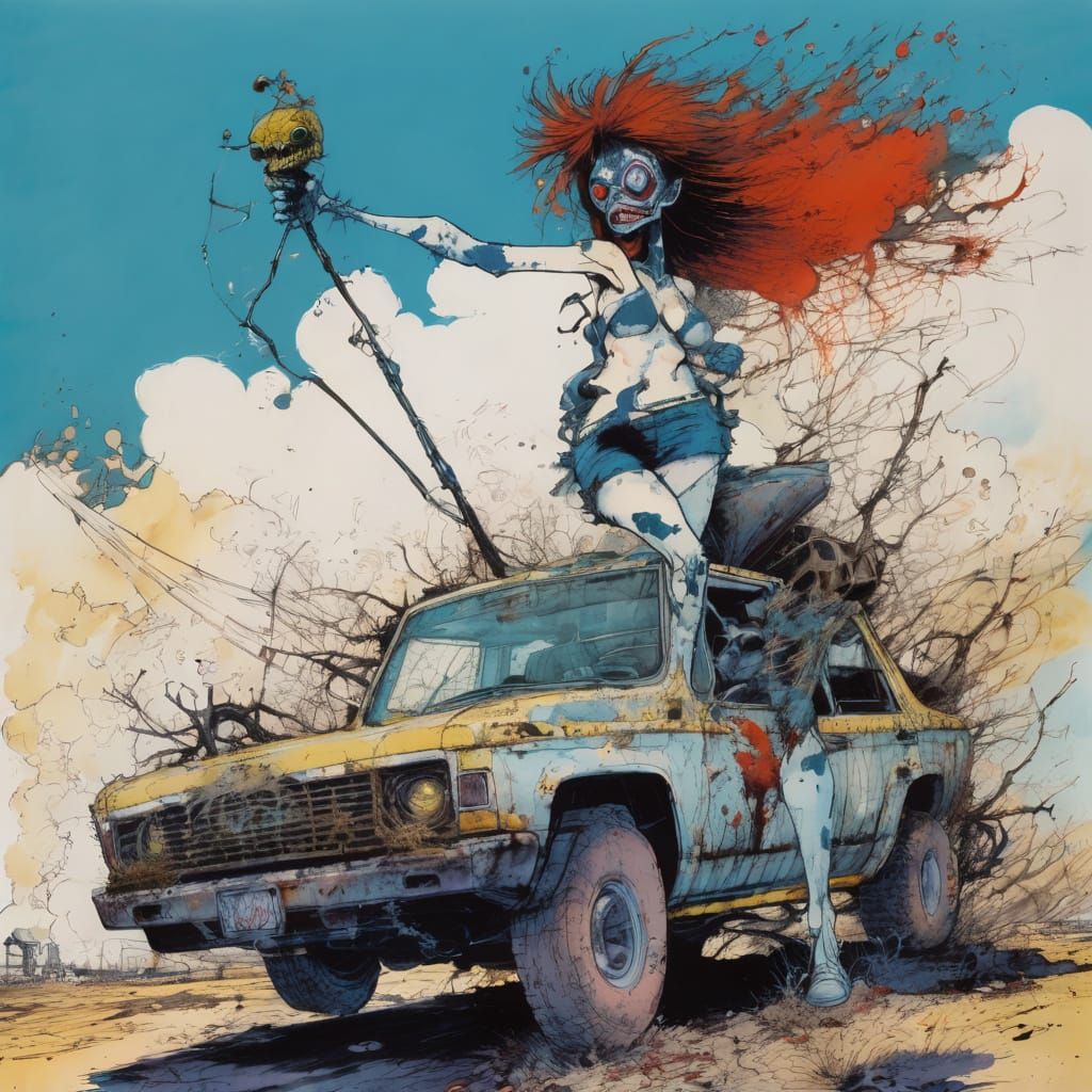 Mutant Girl Portrait in Whimsycore Style