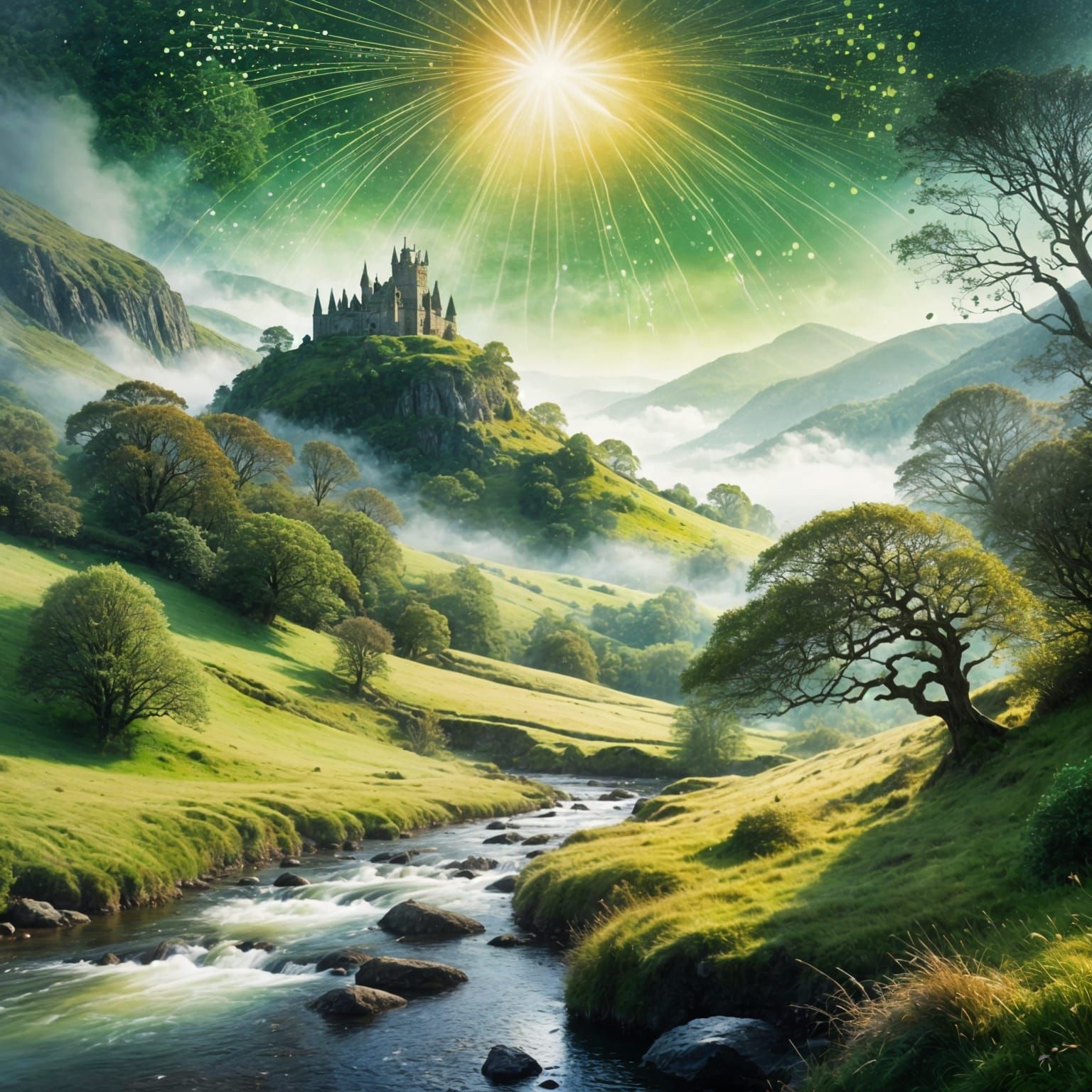 Magical Celtic Forest with Ethereal Energy