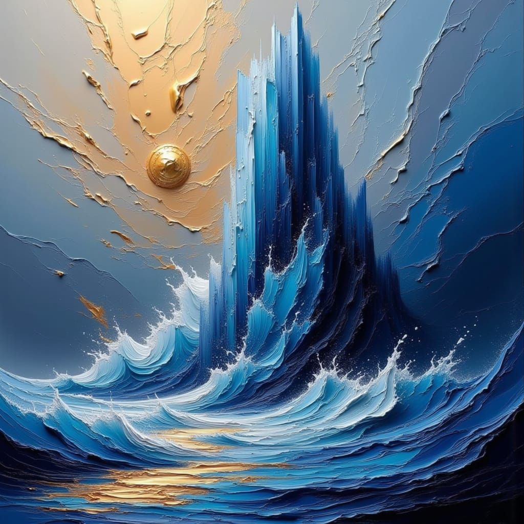 Impasto Crystal Palace on Molten Ocean