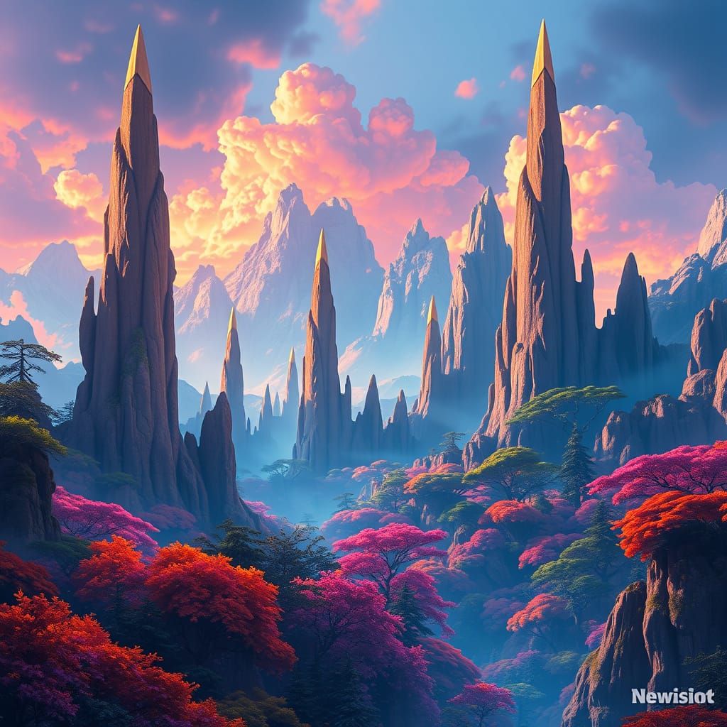 Vibrant Fantasy Landscapes in Kaleidoscope Colors