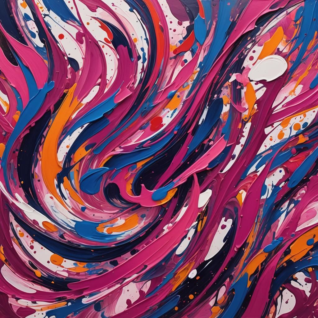 Vibrant Abstract Art with Swirling Linear Strokes