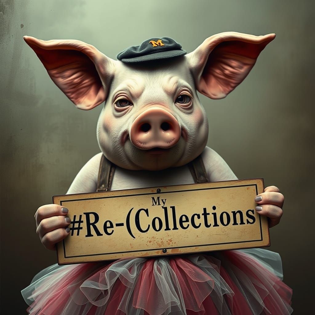 Epic Figure in Cinematic Style Holds Vintage Sign