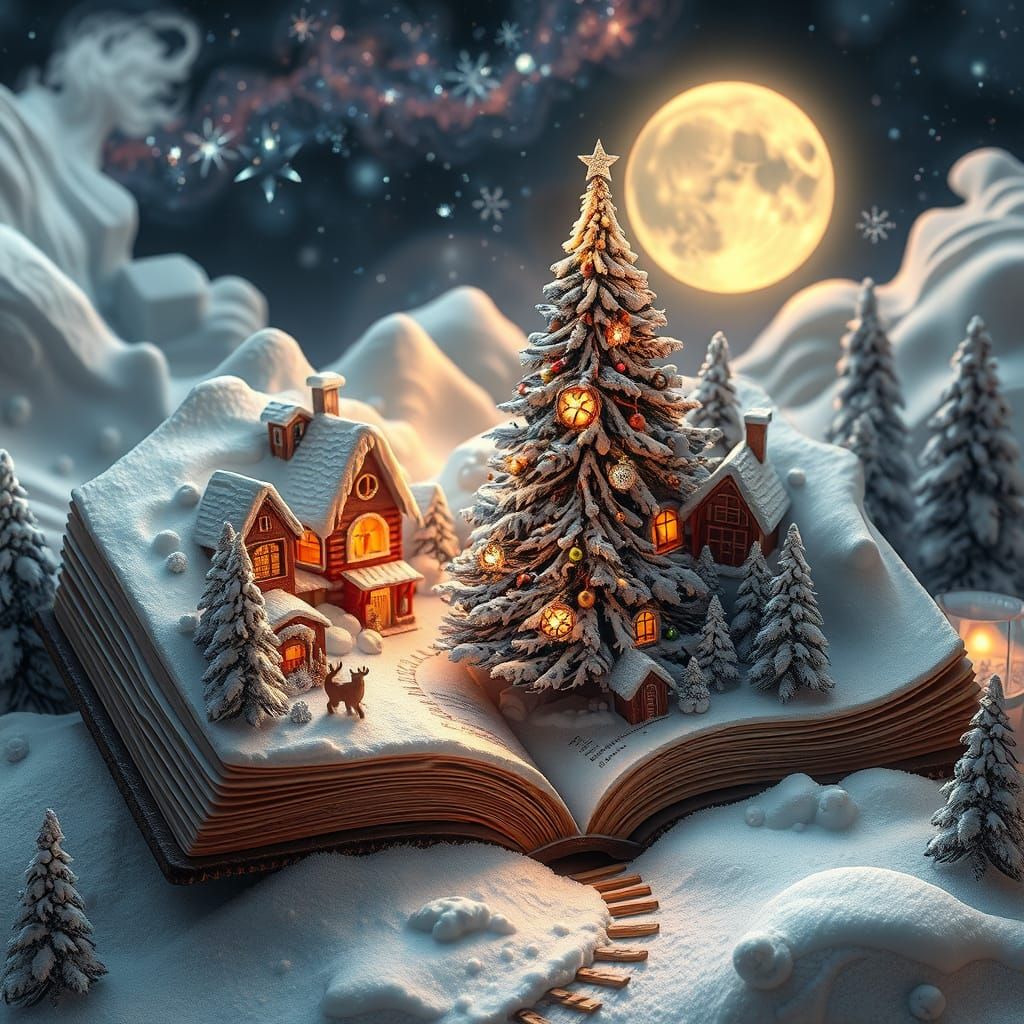 Fairytale Winter Village Emerges From Open Book