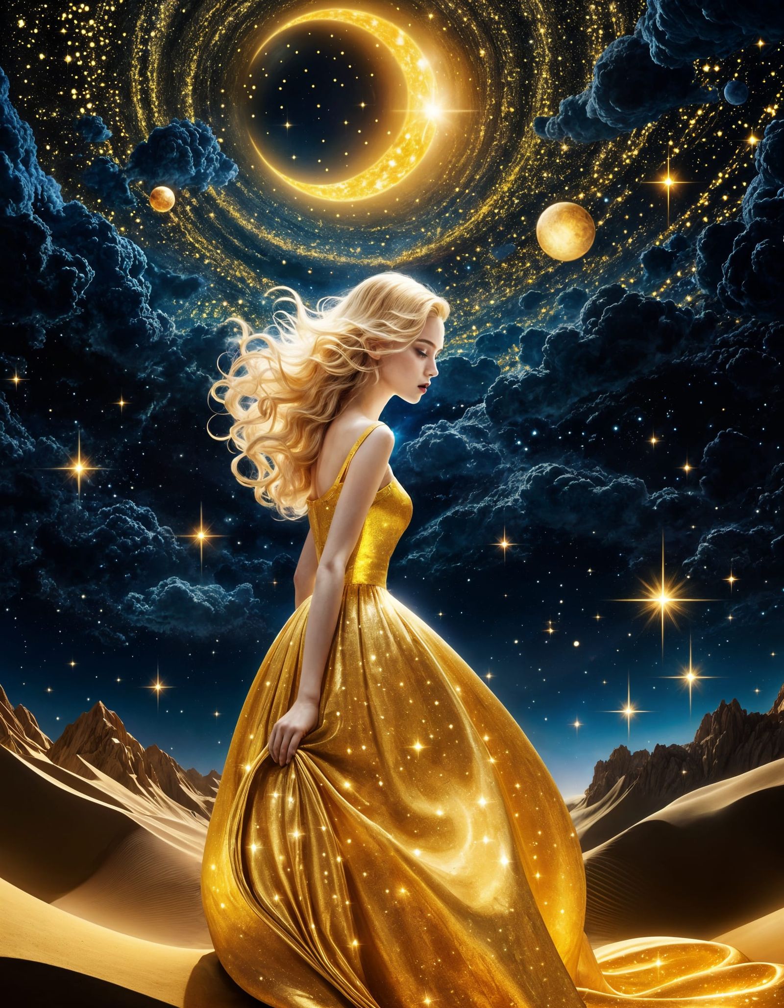 Dramatic Cosmic Landscape with Luminous Effects