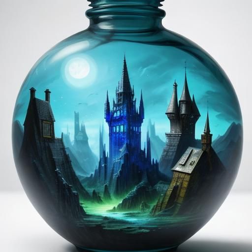 Fantasy Bottle with Abstract Details