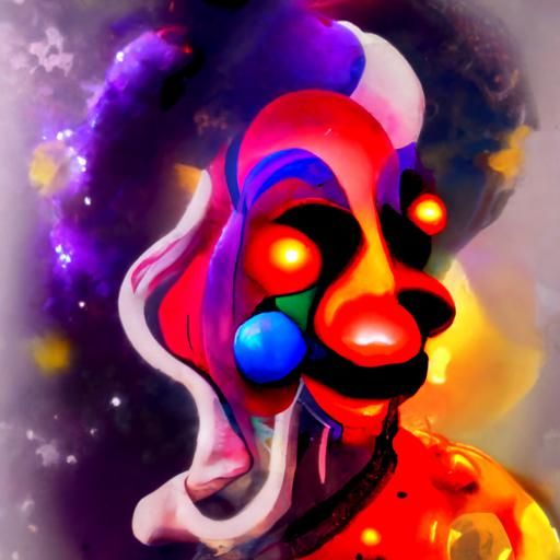 Holographic Cosmic Clown Inspired by Pablo Amaringo