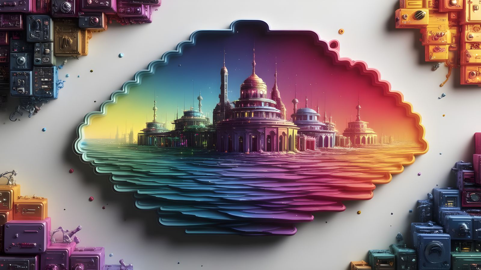 Electronic Village Radiates Divine Light in Neo-Impressionis...