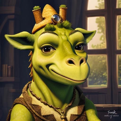 Shrek Giraffe AI Generated Image