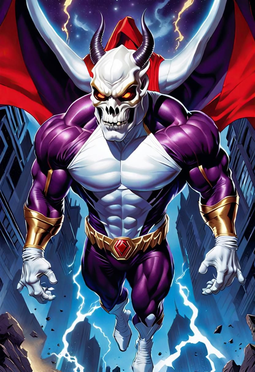 Hypermuscular Gargoyle Demon in Spandex, Comic Book Art