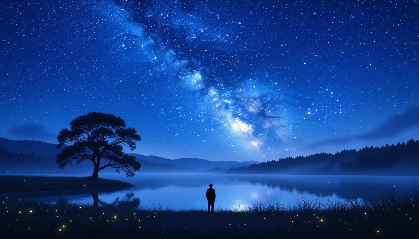 Starry Night Sky with Milky Way