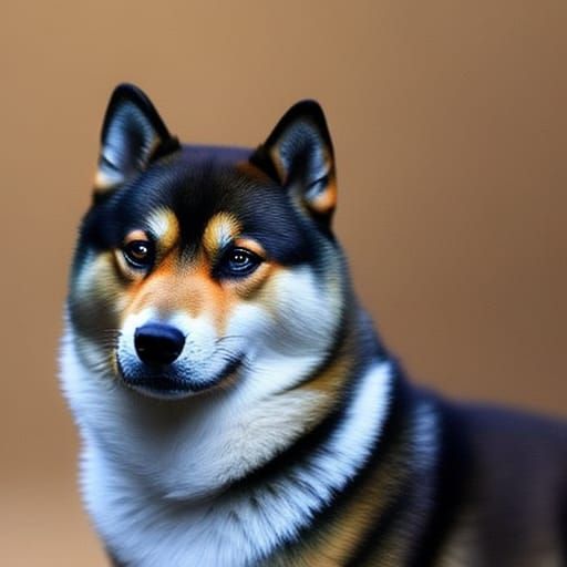 Hyperrealistic Shiba Inu Splash Art Portrait