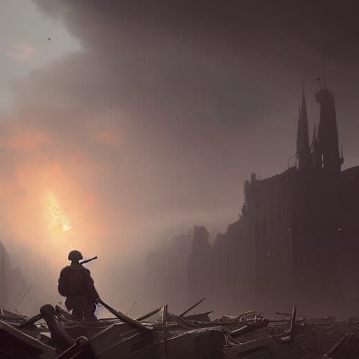 World War 2 Dark Fantasy Concept Art