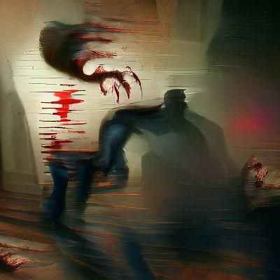 Sinister Deaf Policeman Scene in Greg Rutkowski Style