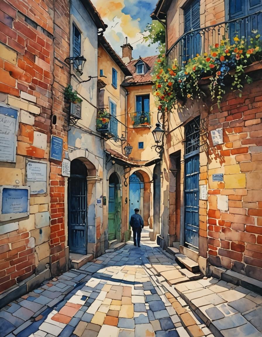 Documents Checked at Entry Point: Neo-Impressionist Oil Pain...