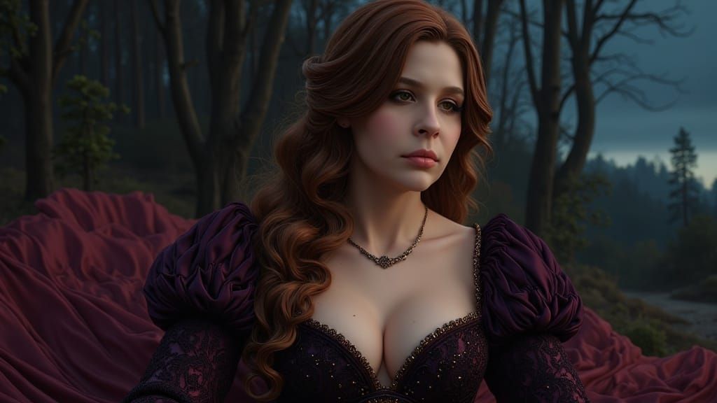 Ethereal Rococo Beauty in Velvet and Lace