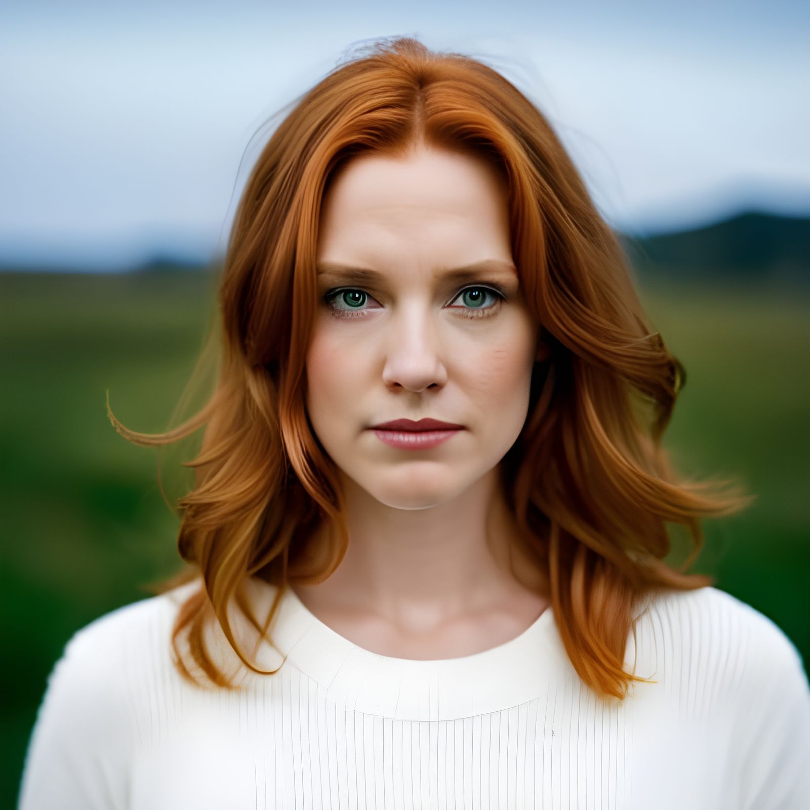 Redhead Woman Portrait in Natural Light