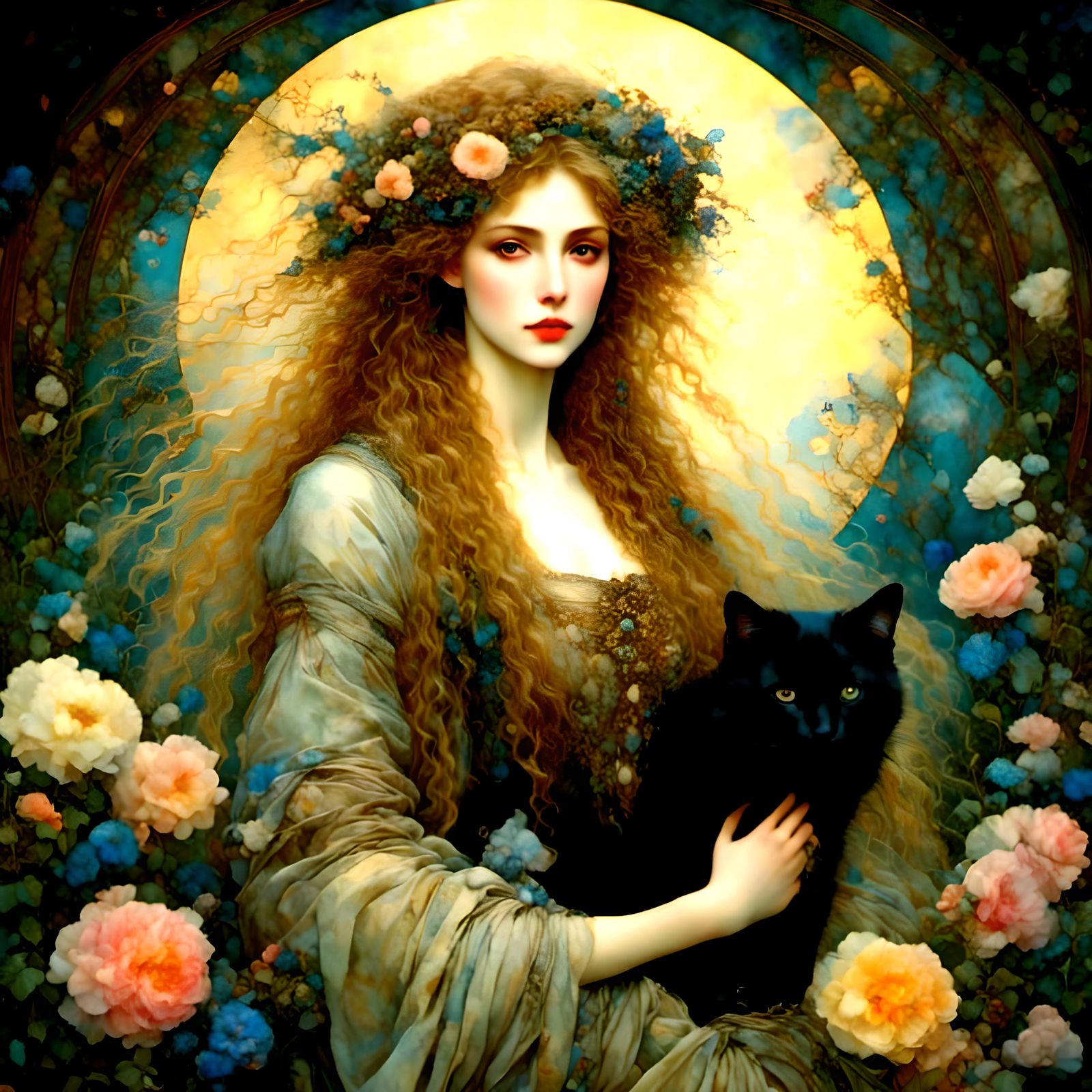 <lora:RackhamBurton1:1.0> <lora:Midnight Garden:1.0> Selenol...