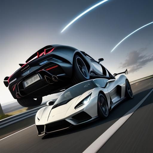 Supercars Speeding on Winding Road: Hyper-Realistic Concept ...