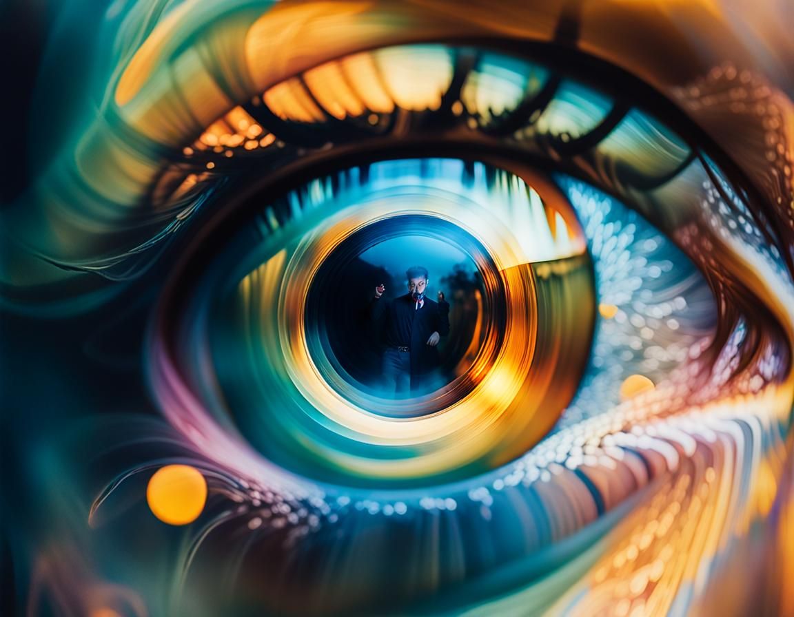 Surreal Photographer in Dreamy, Distorted Oil Painting