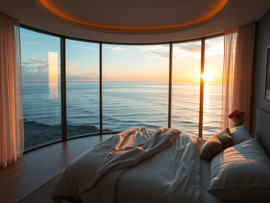 Ocean View Master Bedroom in Detailed Matte Painting