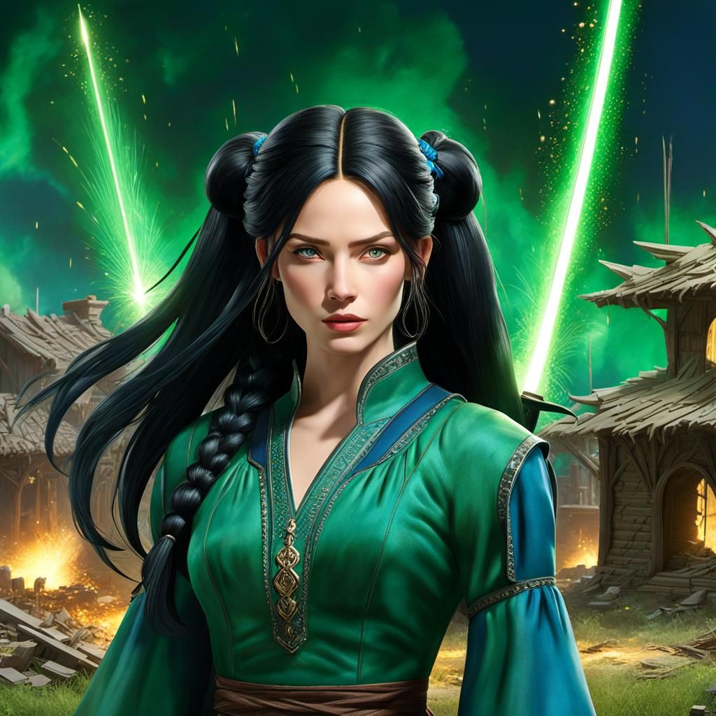 Fantasy Portrait of a Girl Warrior in Ruins