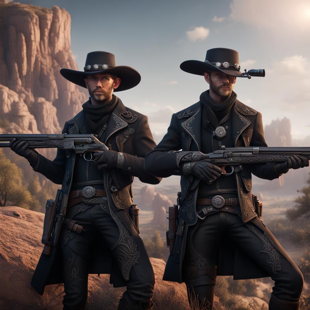 Fantasy Cowboy Snipers with Black Powder Rifles