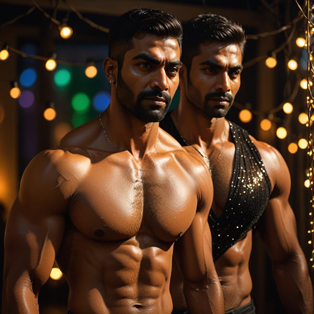 Muscular Indian Men in Bollywood Style