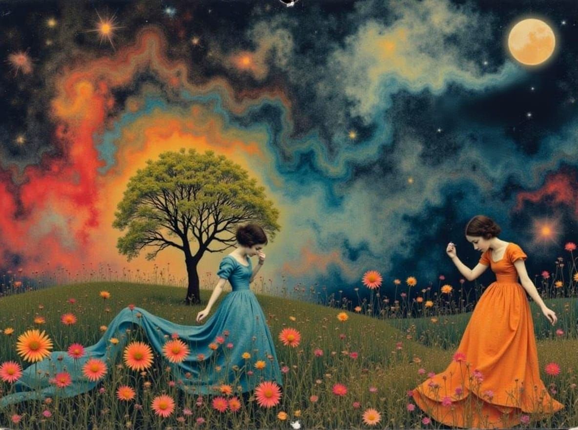 Fantastical Creatures in Baroque Style Illustration