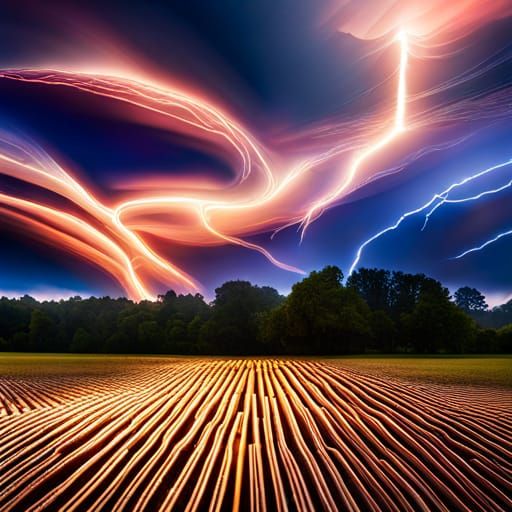 Lightning Streaks Light Up the Night Sky