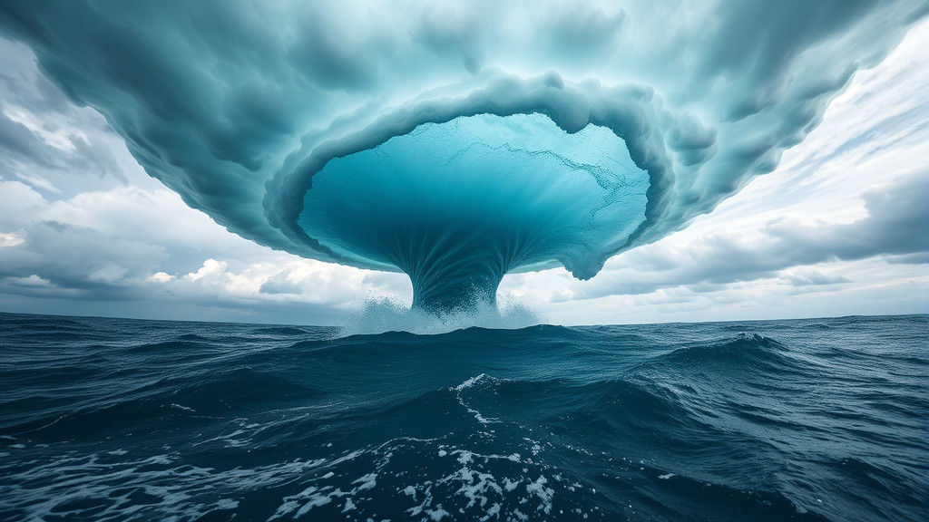 Dramatic View Up Into Ocean Tornado