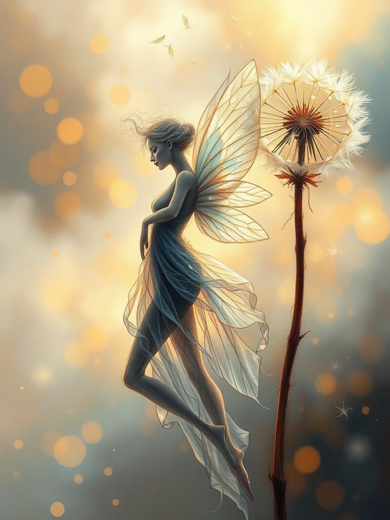 Enchanted Fairy Dances Amidst Whispers of Morning Dew