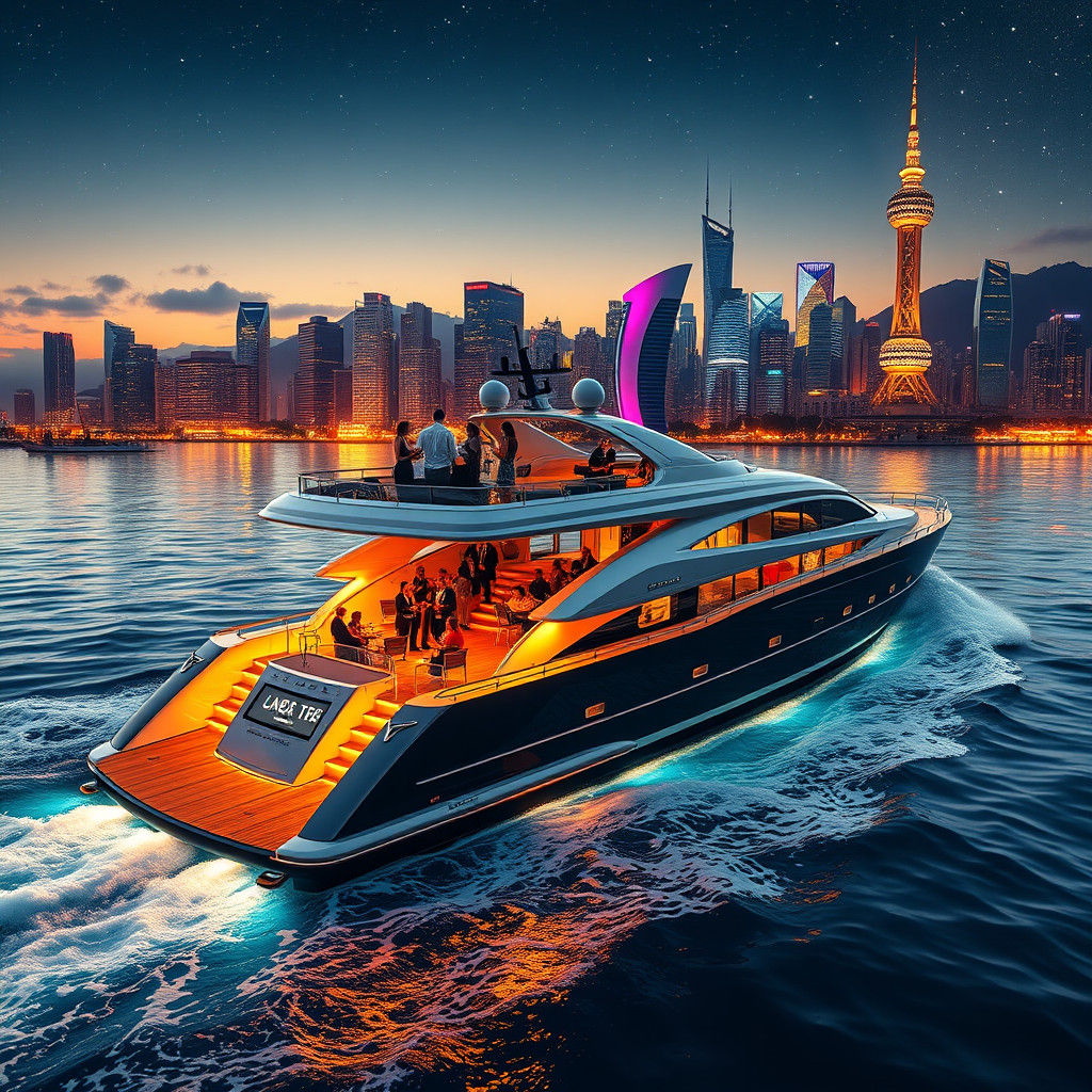 Luxurious Yacht Party Under a Starry Sky