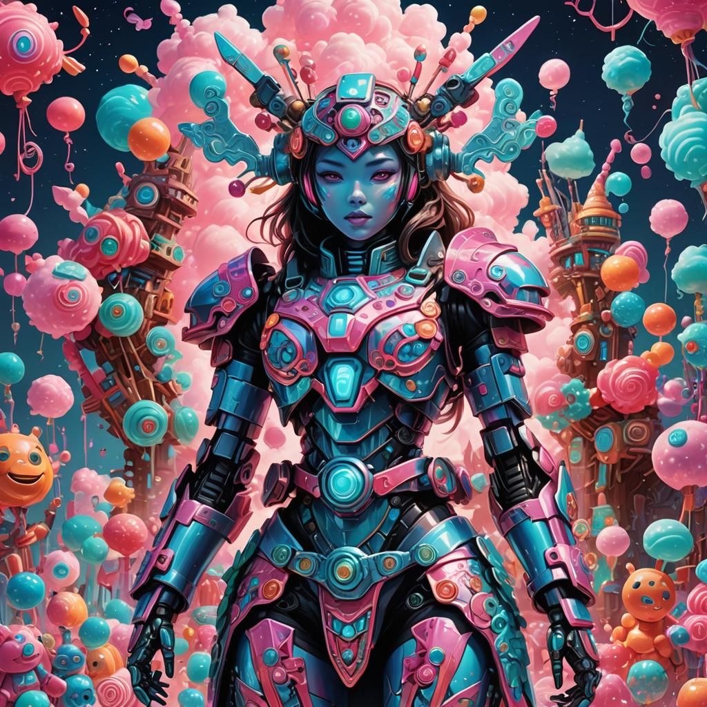 Mecha Girl in Aztec Armor, Manga Anime Candyland