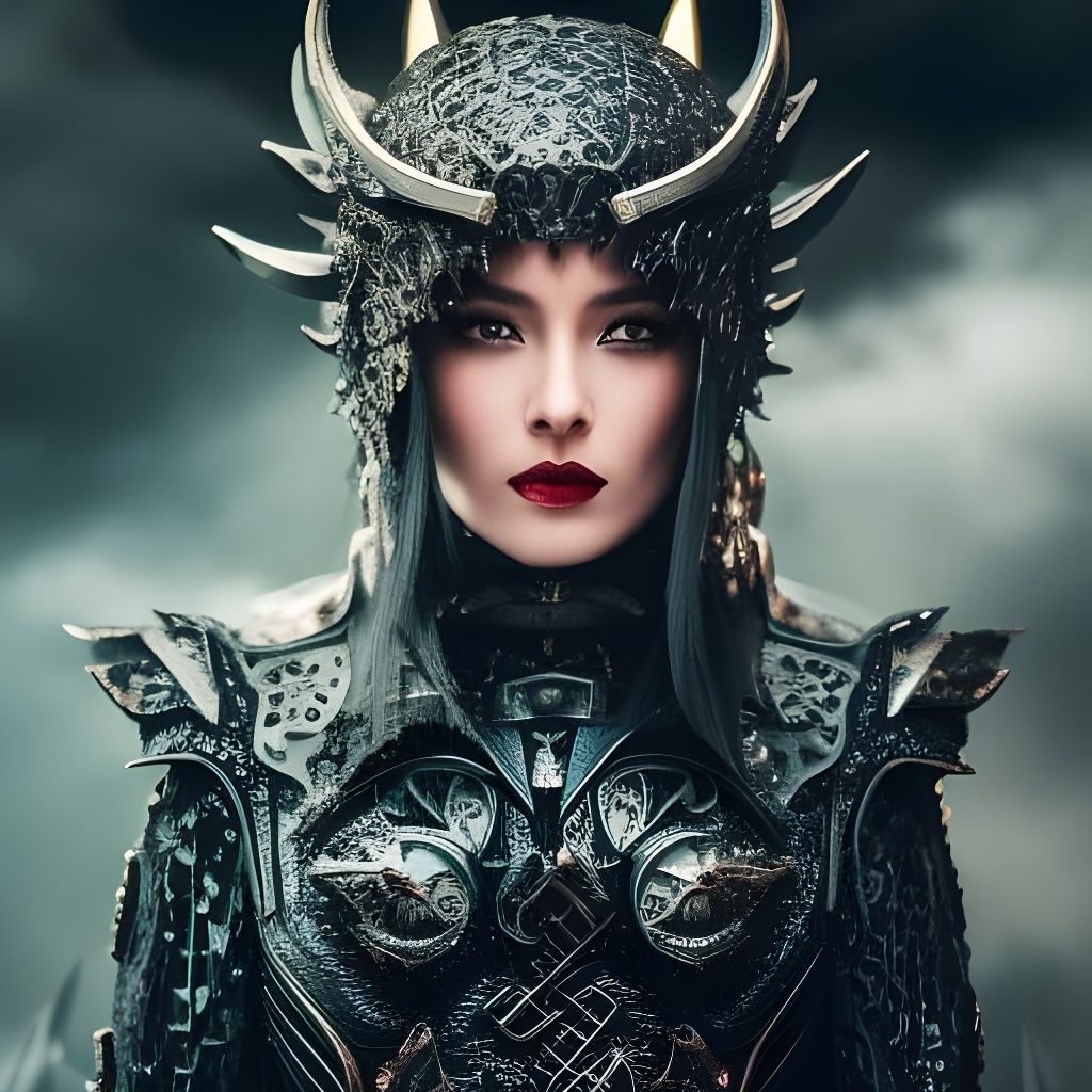 Demonic Orc Dragon Knight Queen in Armor