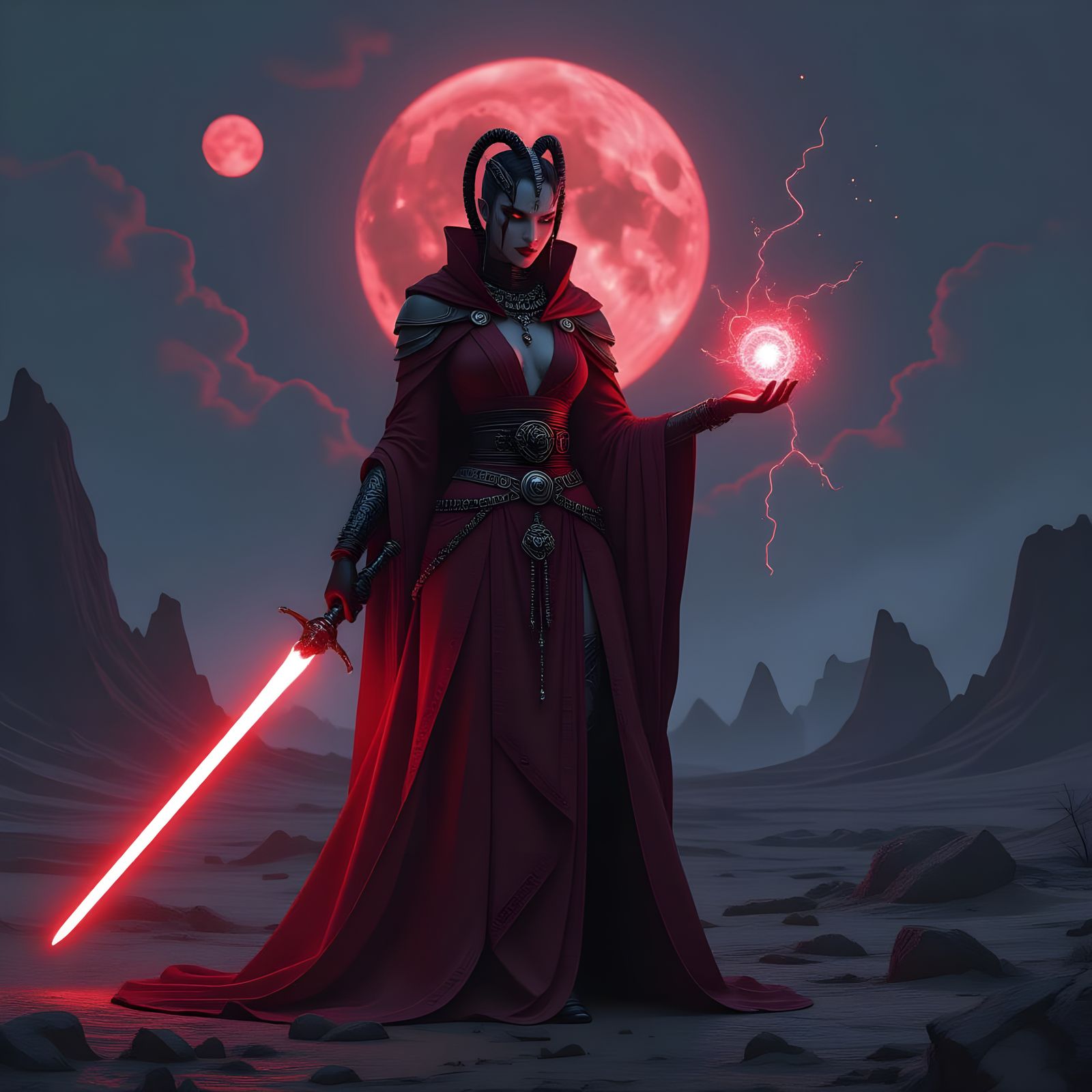 Twi'lek Sith Empress on Alien Planet