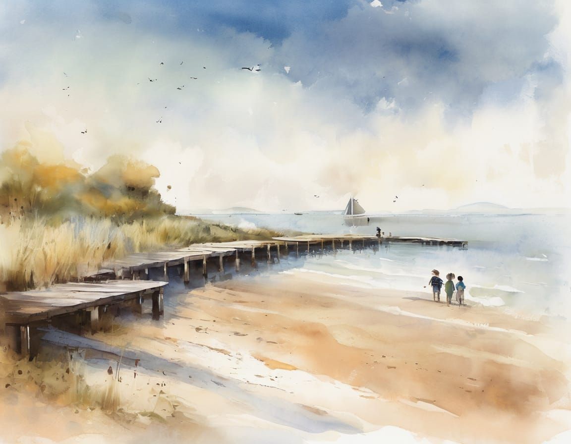 Idyllic Summer Scene on the Baltic Coast