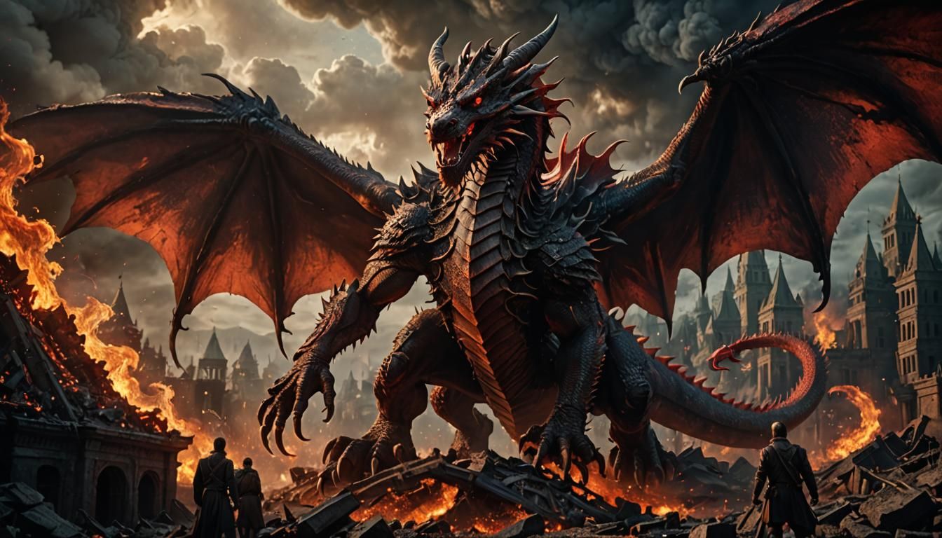 Red Dragon Rising: Epic Digital Matte Painting